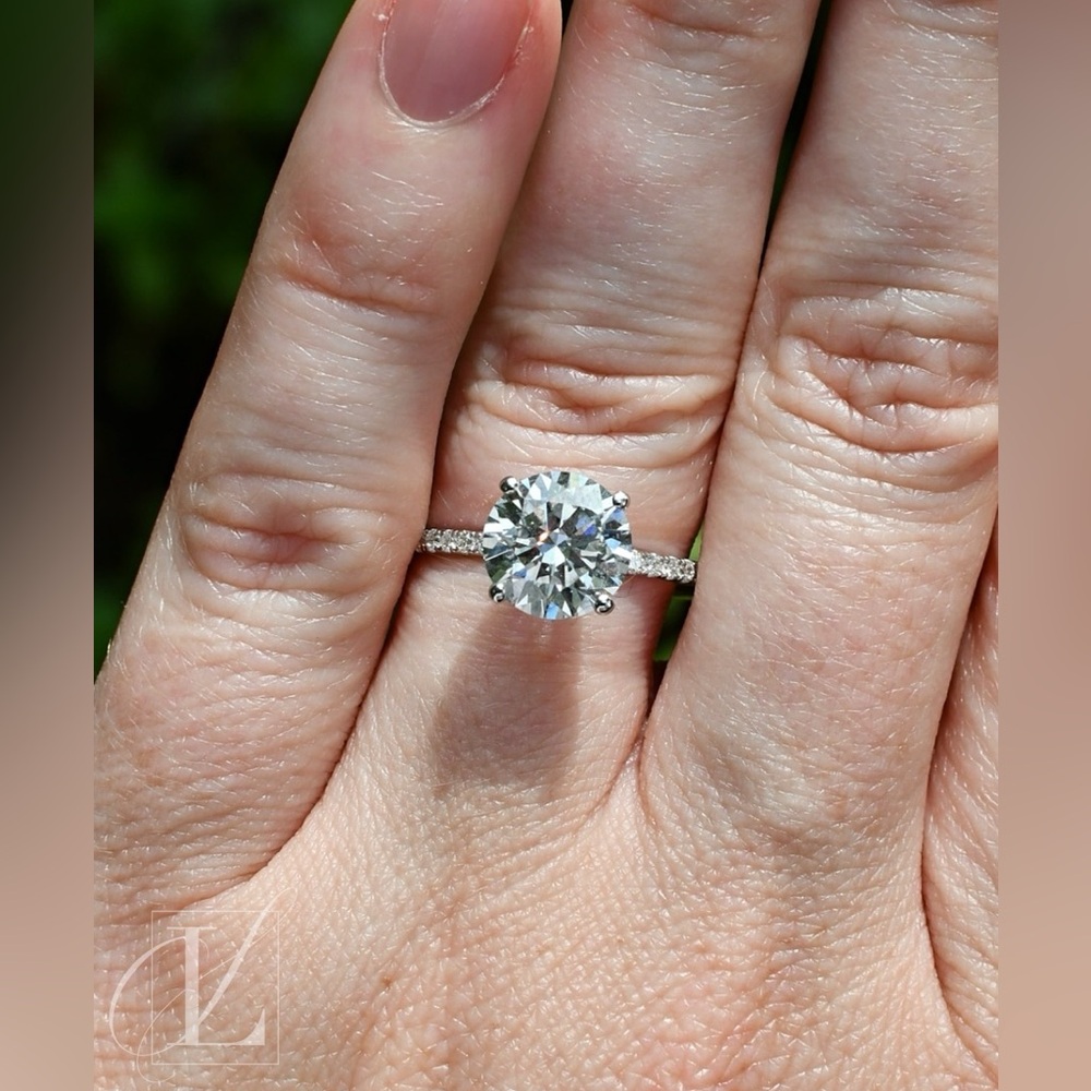 2.15 ctw Lab Grown Diamond (2 ct primary) in 18K White Gold with IGI Report